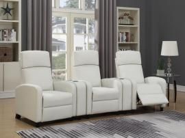 Amelia by Coaster 603181 White Leatherette Theater Reclining Sectional